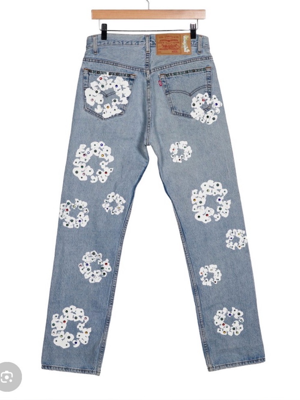 Levi's Unisex Light Blue Straight Leg Jeans with Embellishments